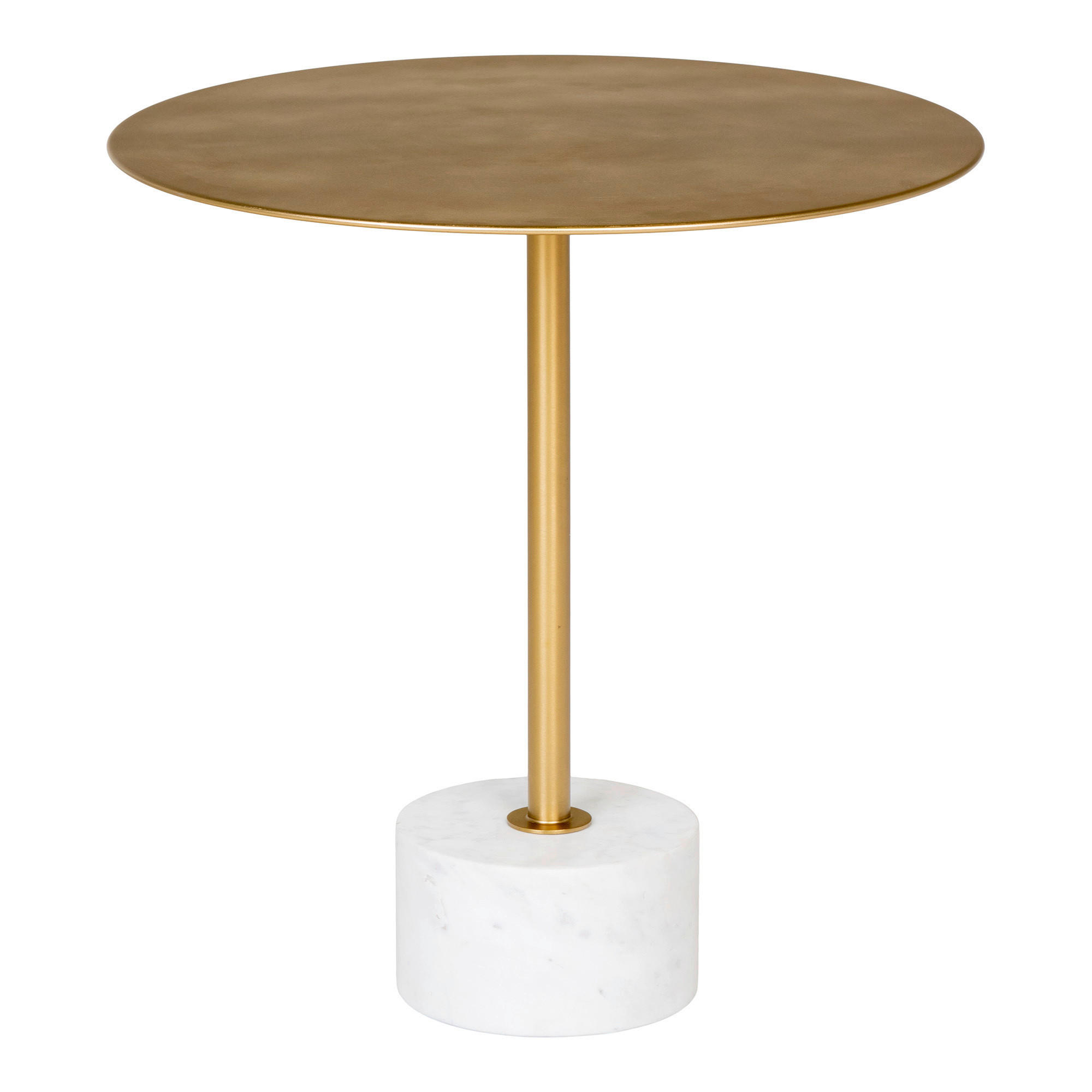 BEISTELLTISCH 51/52/51 cm Grauweiß  - Messingfarben/Grauweiß, Basics, Stein/Metall (51/52/51cm)