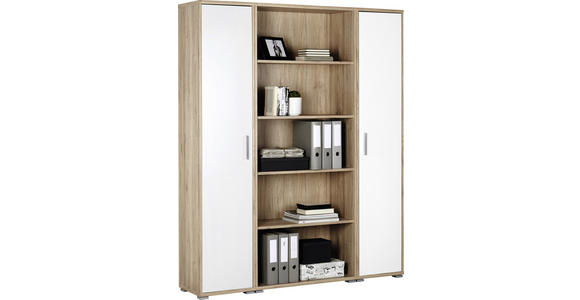 BÜRO - Eichefarben/Weiß, KONVENTIONELL, Holzwerkstoff (220/170/75cm) - Cantus