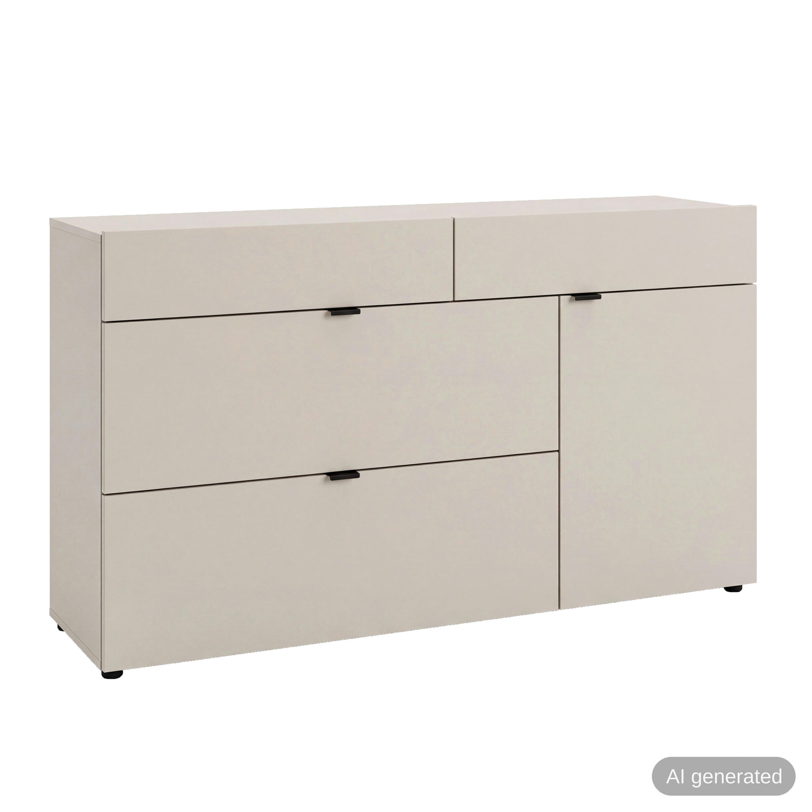 KOMMODE , 75/99/29 cm, 1 Schublade(n)  - Kaschmir/Schwarz, Design, Holzwerkstoff/Kunststoff (75/99/29cm) - MID.YOU
