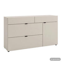 KOMMODE , 75/99/29 cm, 1 Schublade(n)  - Kaschmir/Schwarz, Design, Holzwerkstoff/Kunststoff (75/99/29cm) - MID.YOU