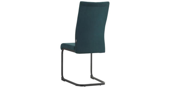 SCHWINGSTUHL in Eisen Mikrofaser - Petrol/Schwarz, Design, Textil/Metall (44/100/59cm) - Carryhome