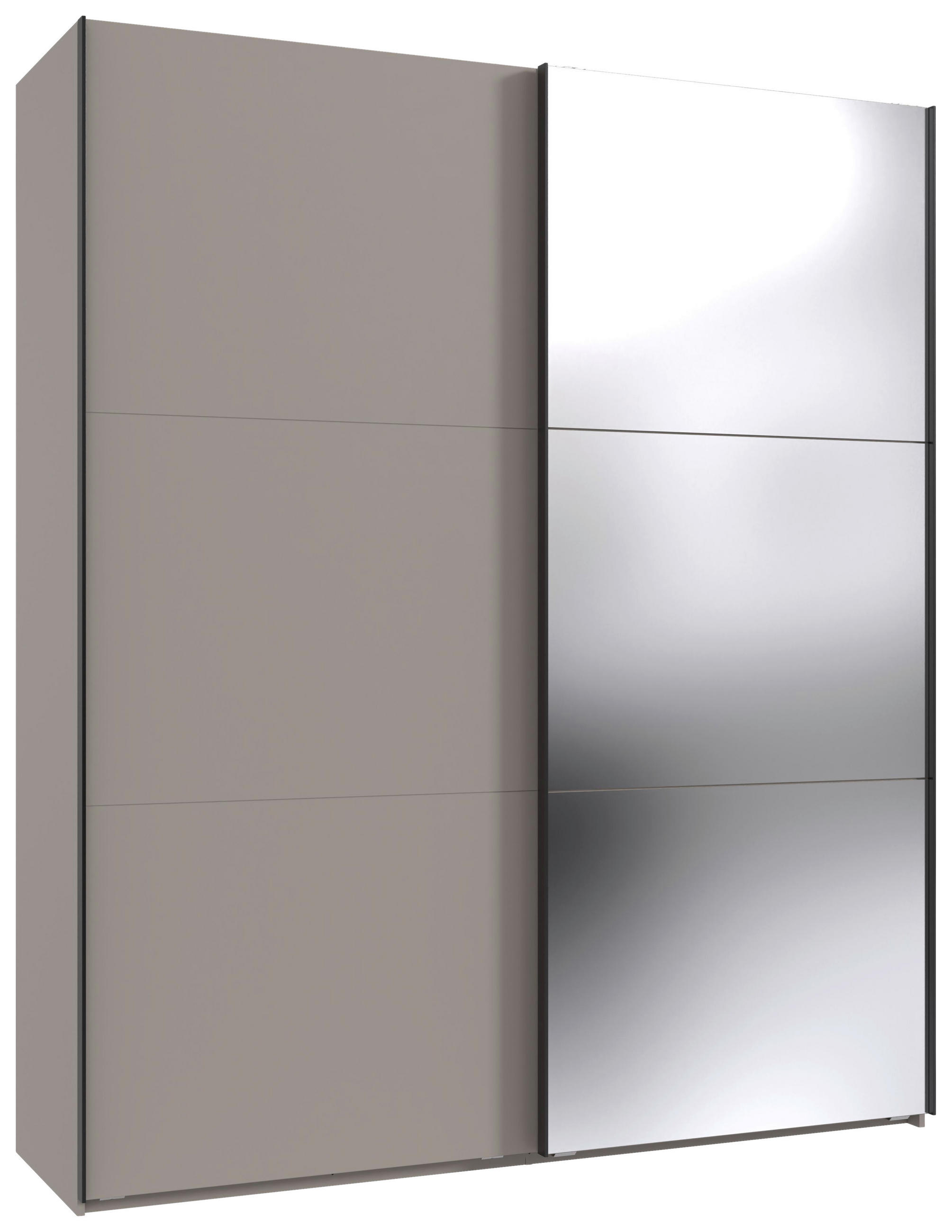 SCHWEBETÜRENSCHRANK  in Sahara  - Schwarz/Sahara, MODERN, Glas/Holzwerkstoff (200/236/65cm) - MID.YOU