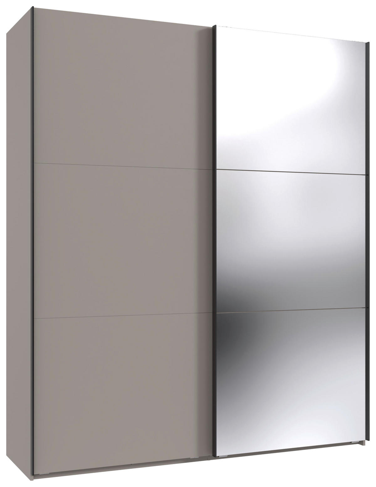 SCHWEBETÜRENSCHRANK  in Sahara  - Schwarz/Sahara, MODERN, Glas/Holzwerkstoff (200/236/65cm) - MID.YOU