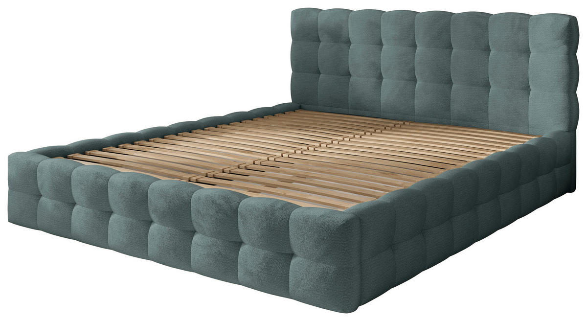 POLSTERBETT 180/200 cm,  in Grau, gepolstertes Kopfteil, Bettkasten,  - Schwarz/Grau, MODERN, Holz/Kunststoff (180/200cm) - Chameo