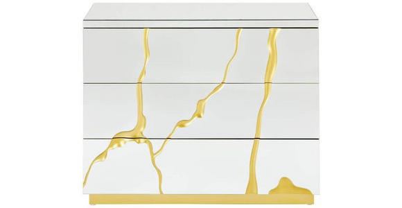 KOMMODE in 100/80/40 cm - Silberfarben/Goldfarben, Trend, Glas/Holzwerkstoff (100/80/40cm) - Xora