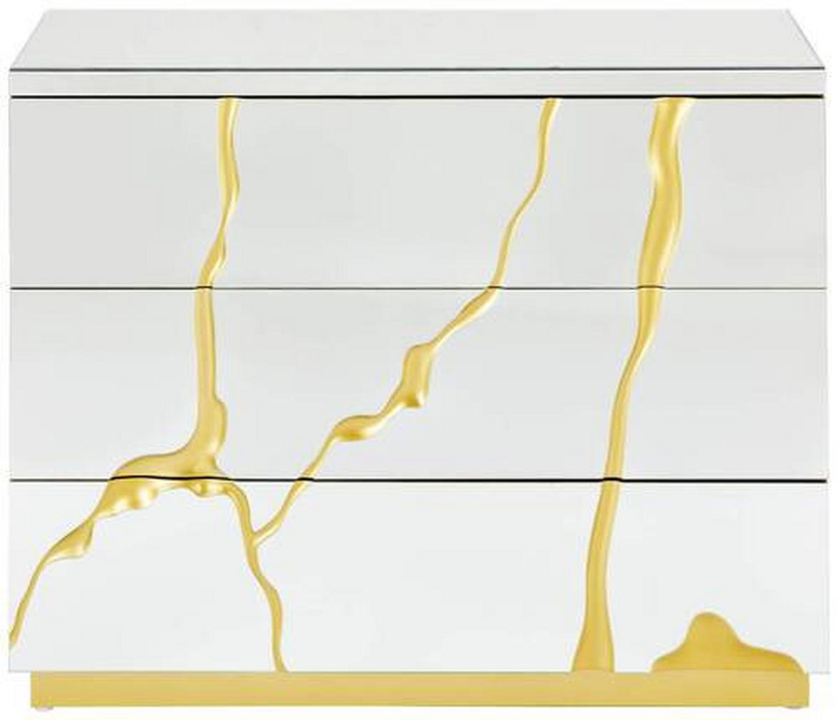 COMODĂ 100/80/40 cm  - argintiu/auriu, Trend, sticlă/material pe bază de lemn (100/80/40cm) - Xora