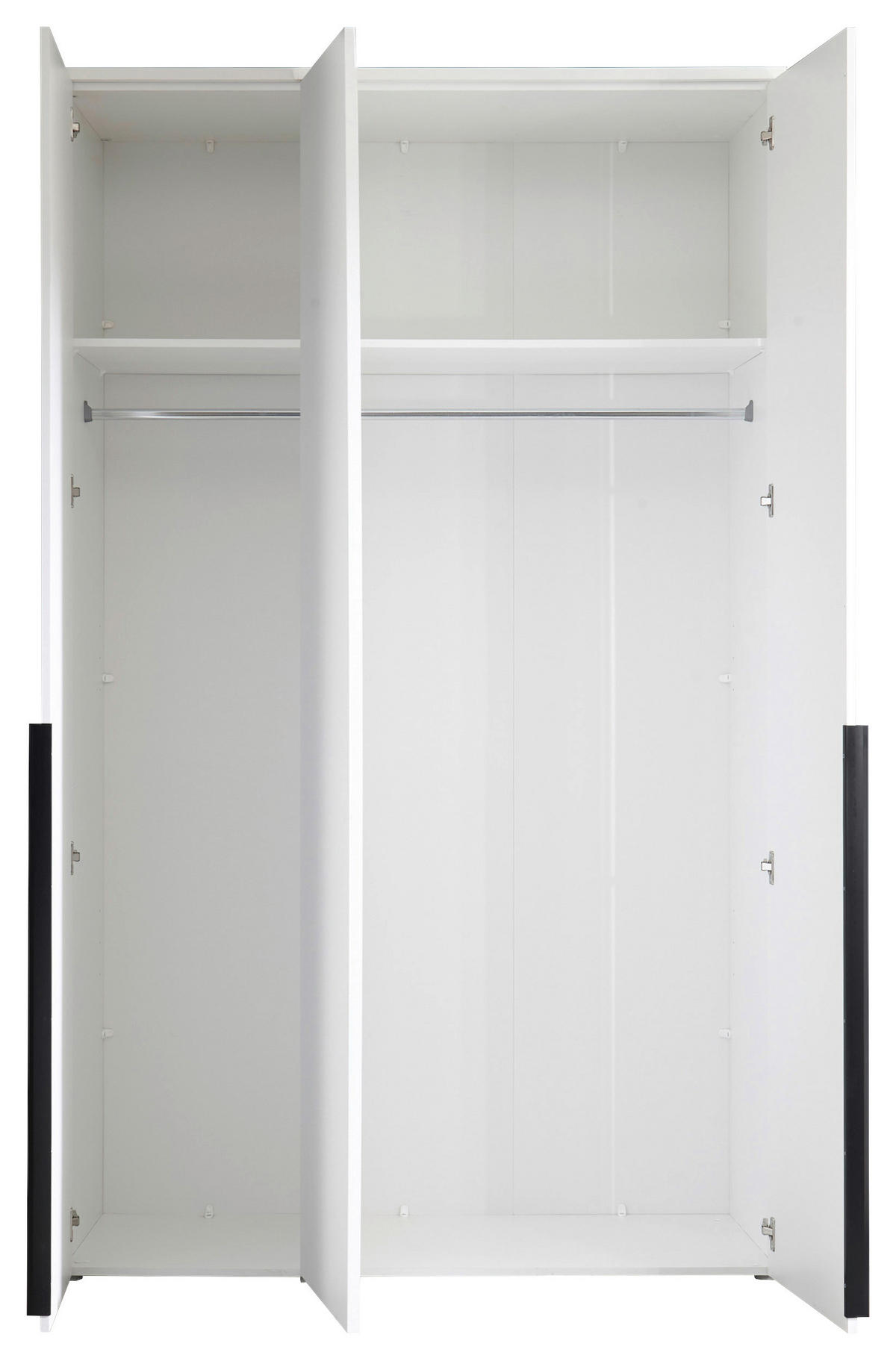 DREHTÜRENSCHRANK 135/225/52 cm 3-türig Weiß  - Schwarz/Weiß, MODERN, Holzwerkstoff/Kunststoff (135/225/52cm) - MID.YOU