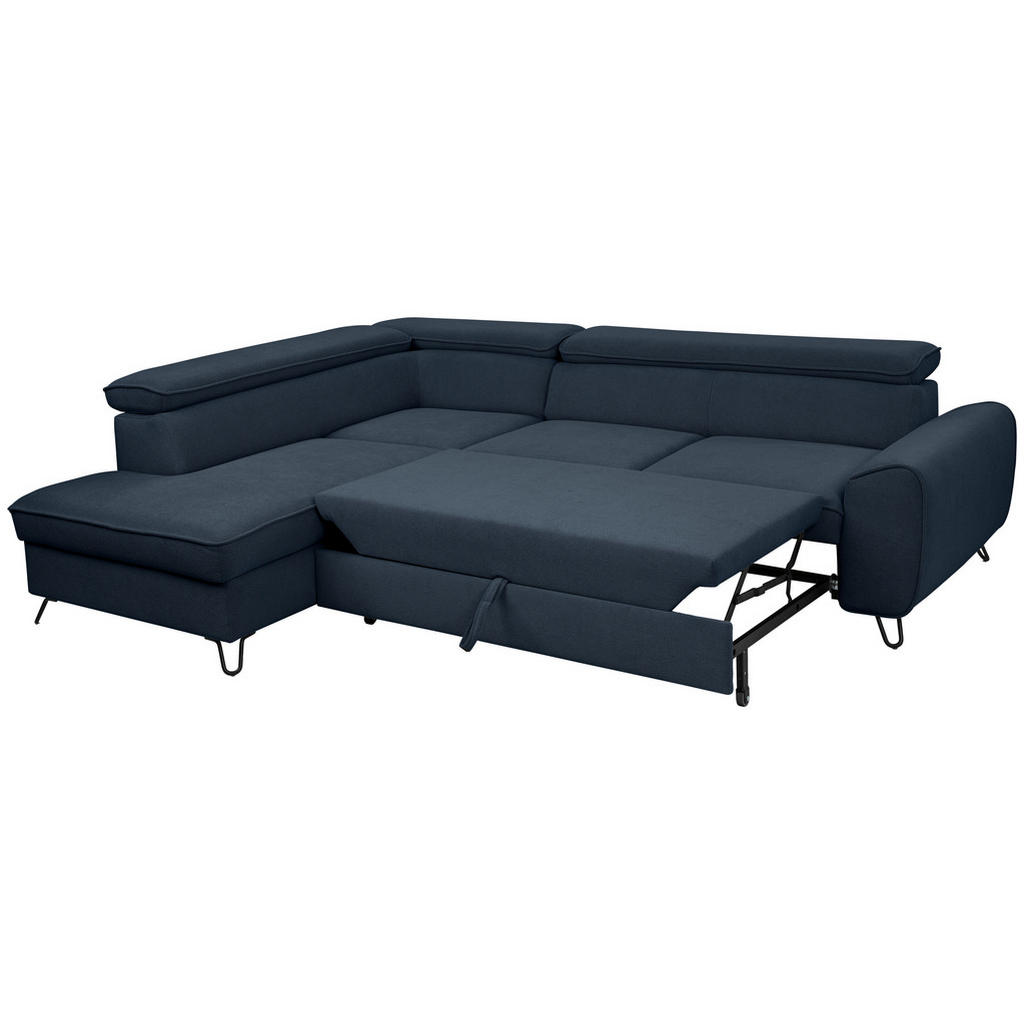 Thumbnail - Stylife Ecksofa Idylla, Dunkelblau, Textil, 4-Sitzer, Ottomane links, L-Form, 250x200 cm, Stoffauswahl, seitenverkehrt e...