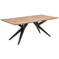 ESSTISCH in Holz 180/100/77 cm  - Eichefarben/Schwarz, Design, Holz/Metall (180/100/77cm) - Valdera