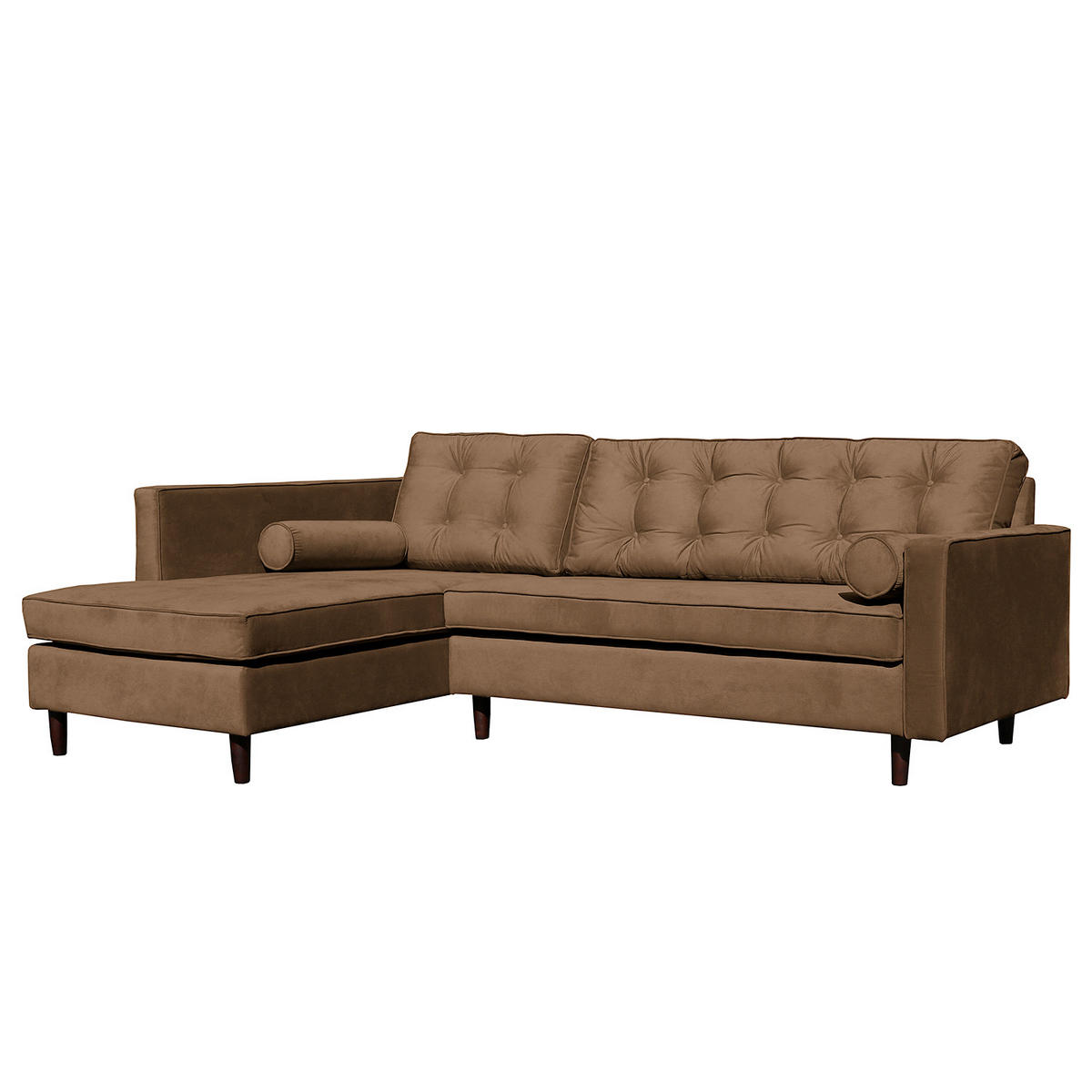 ECKSOFA VANCOUVER Braun Mikrofaser Zierkissen, Rückenkissen  - Braun, Design, Holz/Textil (169/240cm) - P & B