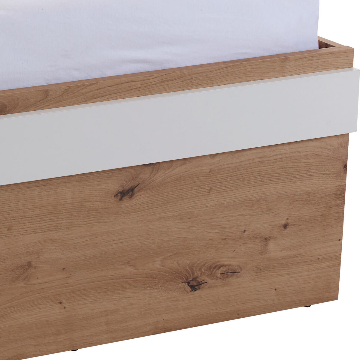 BETT 90/200 cm  in Weiß, Eiche Artisan  - Blau/Eichefarben, MODERN (90/200cm) - Ondega