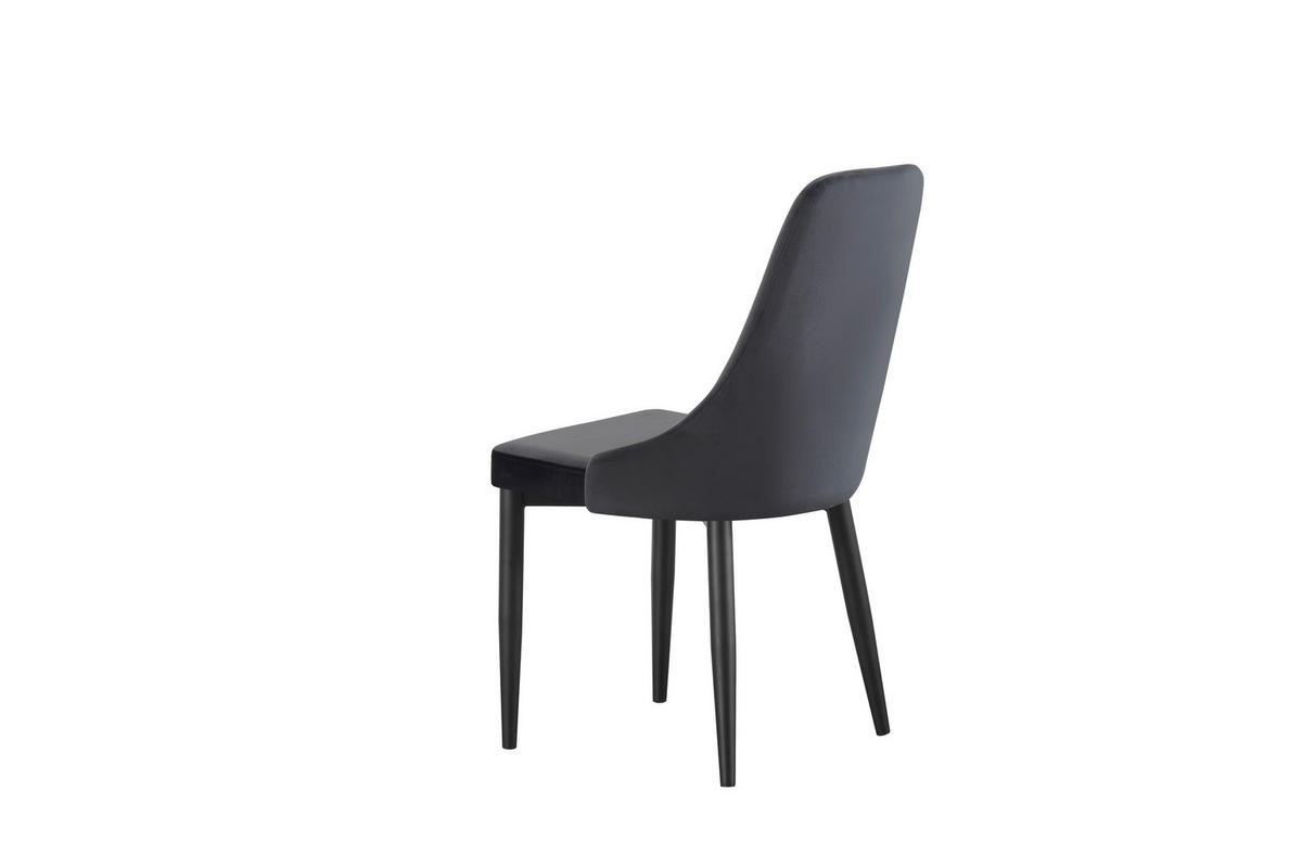 STUHL-SET 2 Stück  in Webstoff  - Anthrazit/Schwarz, MODERN, Textil/Metall (44/88/58cm) - MID.YOU