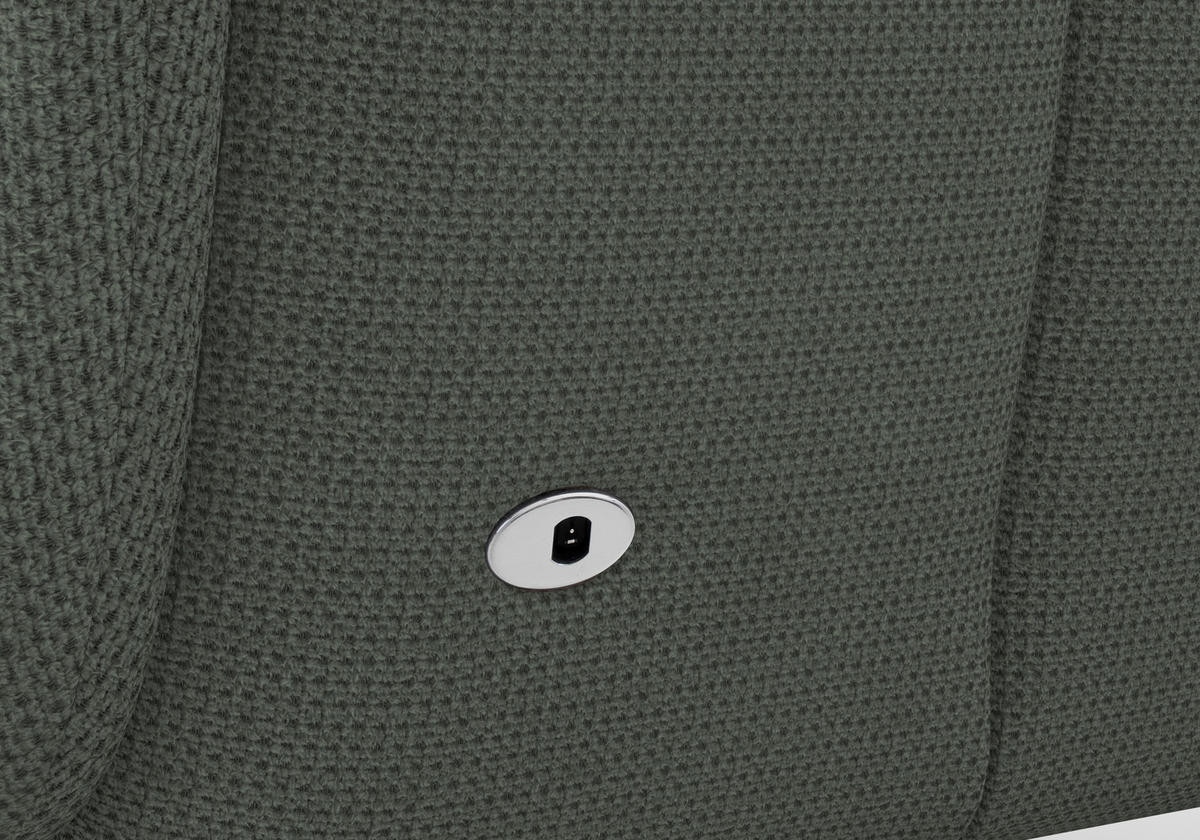 RELAXSESSEL GLENDALE E Flachgewebe Kopfteilverstellung, Rücken echt    - Dunkelgrün/Eichefarben, KONVENTIONELL, Holzwerkstoff/Textil (75/112/82cm) - Sit & More