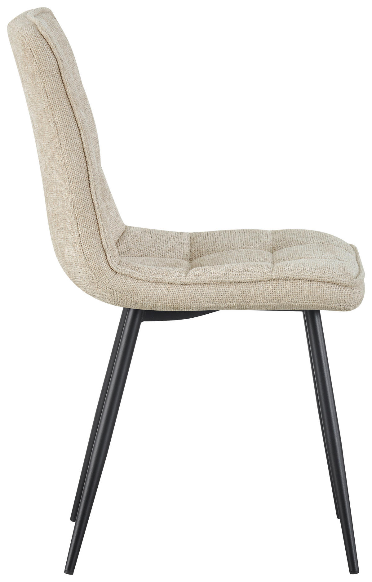 STUHL  in Eisen Leinenoptik Holz, Metall, Textil  - Beige/Schwarz, KONVENTIONELL, Holz/Textil (45/89/58cm) - MID.YOU