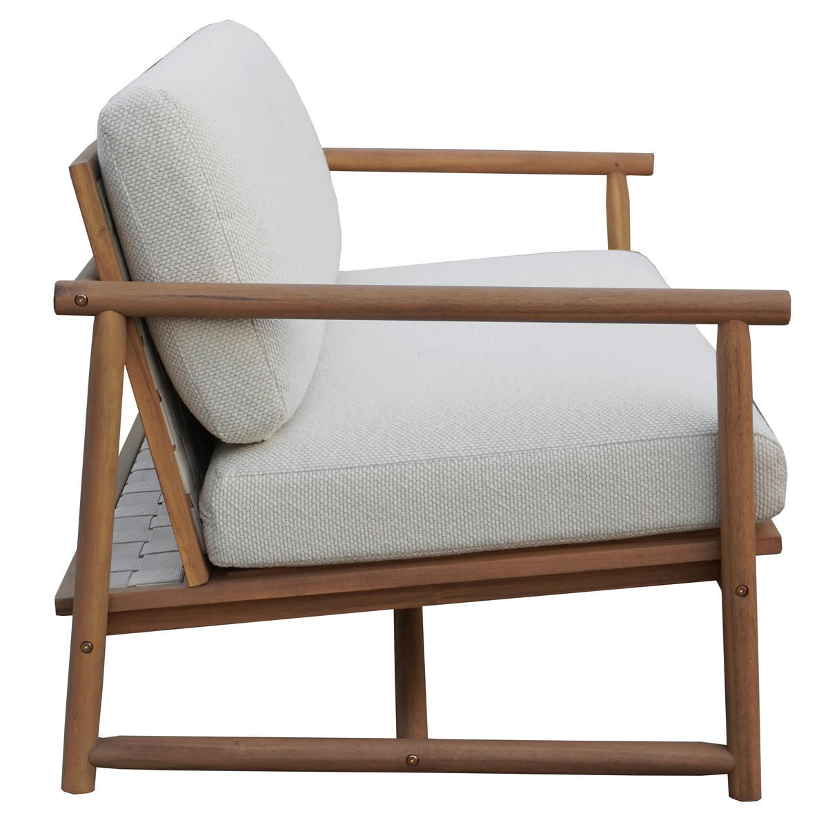 GARTENSET 4-teilig Webstoff Akaziemassiv 4-teilig  - Beige/Akaziefarben, Design, Holz/Textil (81/71/84cm) - Ambia Garden