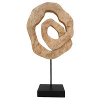 SKULPTUR - Naturfarben, Natur, Holz/Metall (24,5/52/9cm) - Ambia Home