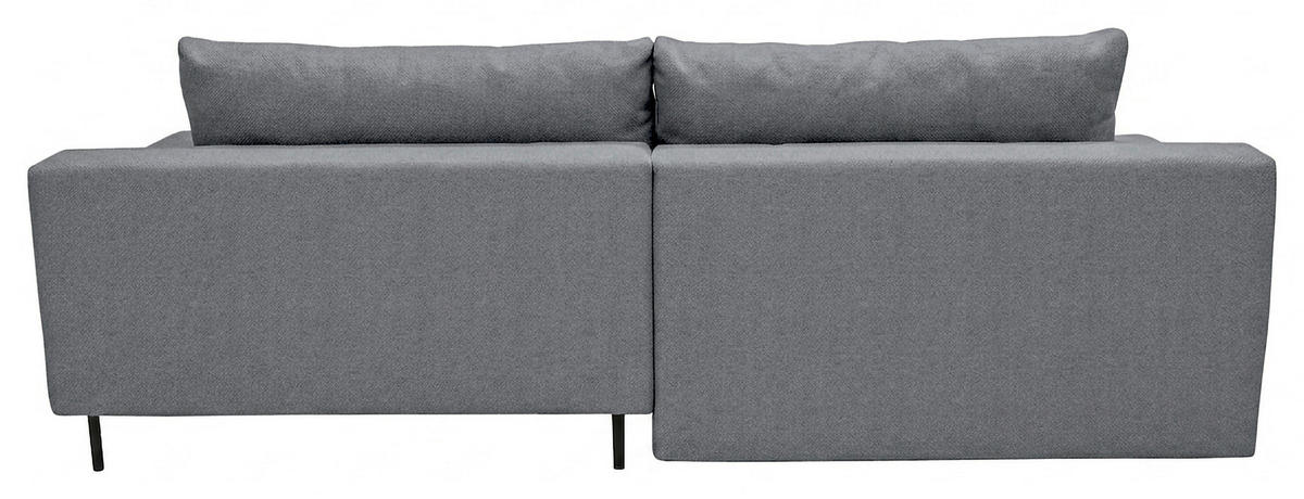 ECKSOFA Blau Struktur Rückenkissen, Bettkasten, Schlaffunktion, Rücken echt, Armteilverstellung, Liegefläche im Originalstoff  - Blau/Beige, MODERN, Textil/Metall (263/181cm) - Carryhome