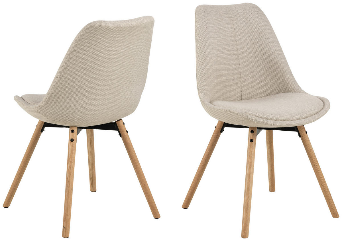 STUHL Struktur Beige  - Eichefarben/Beige, KONVENTIONELL, Holz/Textil (49/84/55cm) - MID.YOU