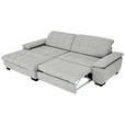 ECKSOFA  in Webstoff Platinfarben  180/265 cm  - Platinfarben/Schwarz, Design, Textil/Metall (180/265cm) - Carryhome