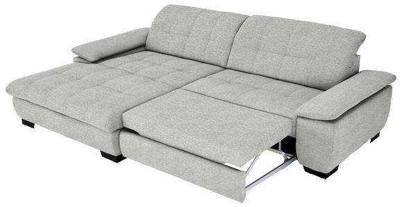 ECKSOFA  in Webstoff Platinfarben  180/265 cm  - Platinfarben/Schwarz, Design, Textil/Metall (180/265cm) - Carryhome