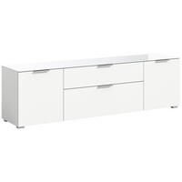 NIZKA OMARICA bela  - srebrne barve/bela, Design, kovina/steklo (179/51/40cm) - Livetastic