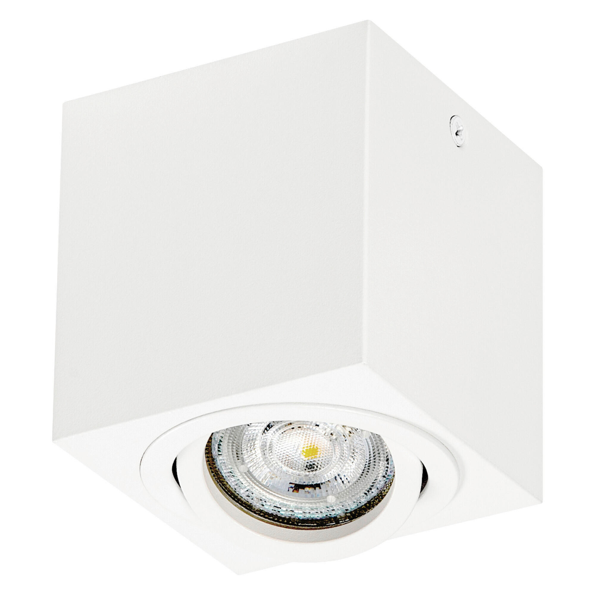 DECKENLEUCHTE 8/8/9,5 cm   - Weiß, Basics, Metall (8/8/9,5cm) - Osram