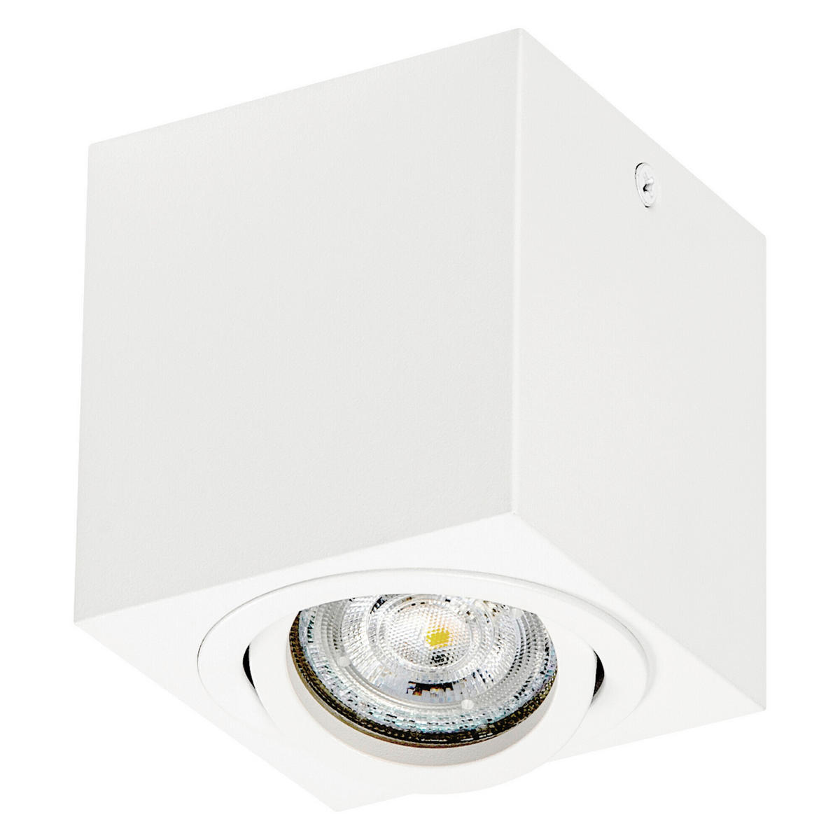 DECKENLEUCHTE 8/8/9,5 cm   - Weiß, Basics, Metall (8/8/9,5cm) - Osram