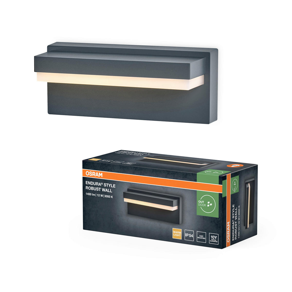 LED-AUßENLEUCHTE 20,6/8,8/8,6 cm   - Dunkelgrau, Basics, Kunststoff/Metall (20,6/8,8/8,6cm) - Osram