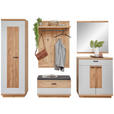 GARDEROBE 5-teilig  in 260/197/38 cm  - Wildeiche/Hellgrau, Design, Glas/Holz (260/197/38cm) - Novel