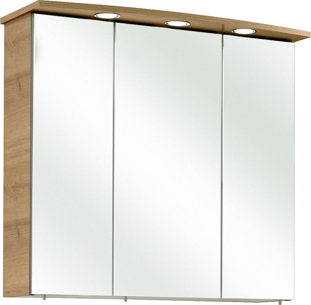 SPIEGELSCHRANK 75/72/20 cm  - Chromfarben/Eichefarben, KONVENTIONELL, Glas/Holzwerkstoff (75/72/20cm) - Xora