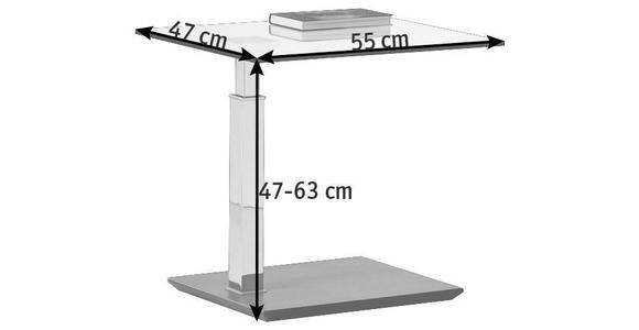 COUCHTISCH in Metall, Glas, Holzwerkstoff 55/47/47-63 cm - Design, Glas/Holzwerkstoff (55/47/47-63cm) - Venda