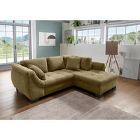 Wohnlandschaft in Cord Olivgrün  - Schwarz/Olivgrün, Design, Holz/Textil (250/190cm) - MID.YOU