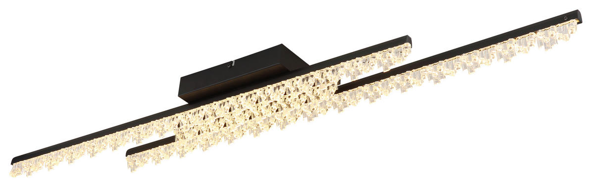 LED-DECKENLEUCHTE 102/12,5/8,5 cm   - Klar/Schwarz, Design, Kunststoff/Metall (102/12,5/8,5cm) - Globo