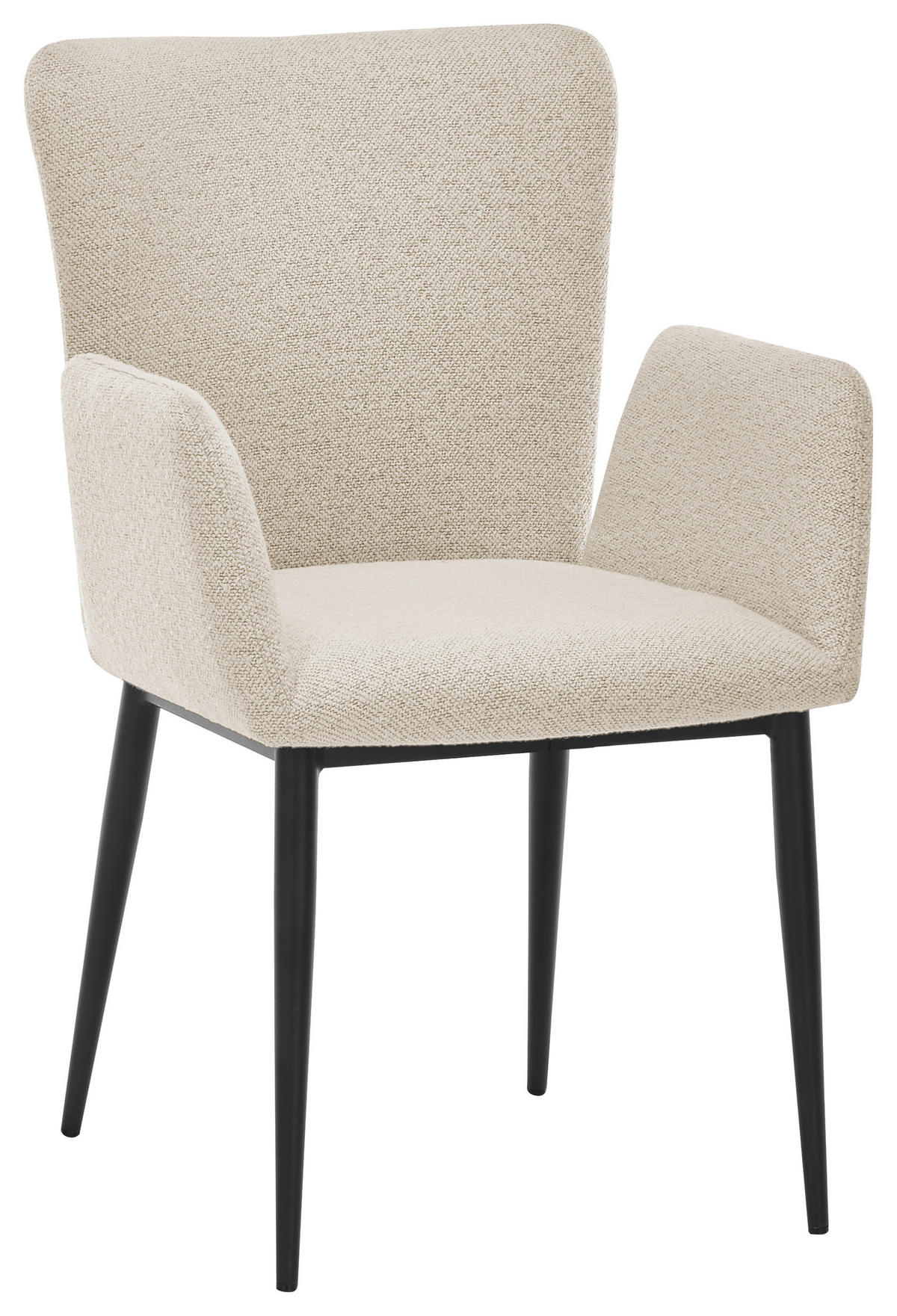 ARMLEHNSTUHL  in Stahl Bouclé  - Creme/Schwarz, Trend, Textil/Metall (57/86/61,5cm) - SetOne by Musterring