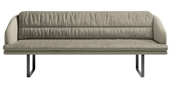 SITZBANK 255/89/68 cm Flachgewebe Graugrün Metall  - Schwarz/Graugrün, Design, Textil/Metall (255/89/68cm) - Dieter Knoll