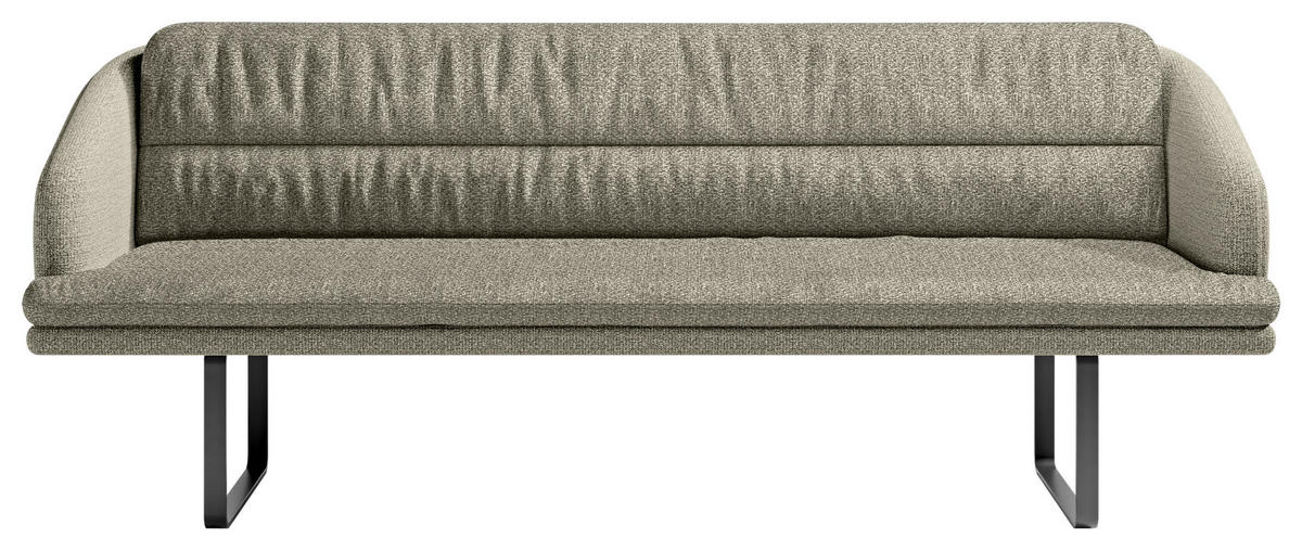 SITZBANK 255/89/68 cm Flachgewebe Graugrün Metall  - Schwarz/Graugrün, Design, Textil/Metall (255/89/68cm) - Dieter Knoll