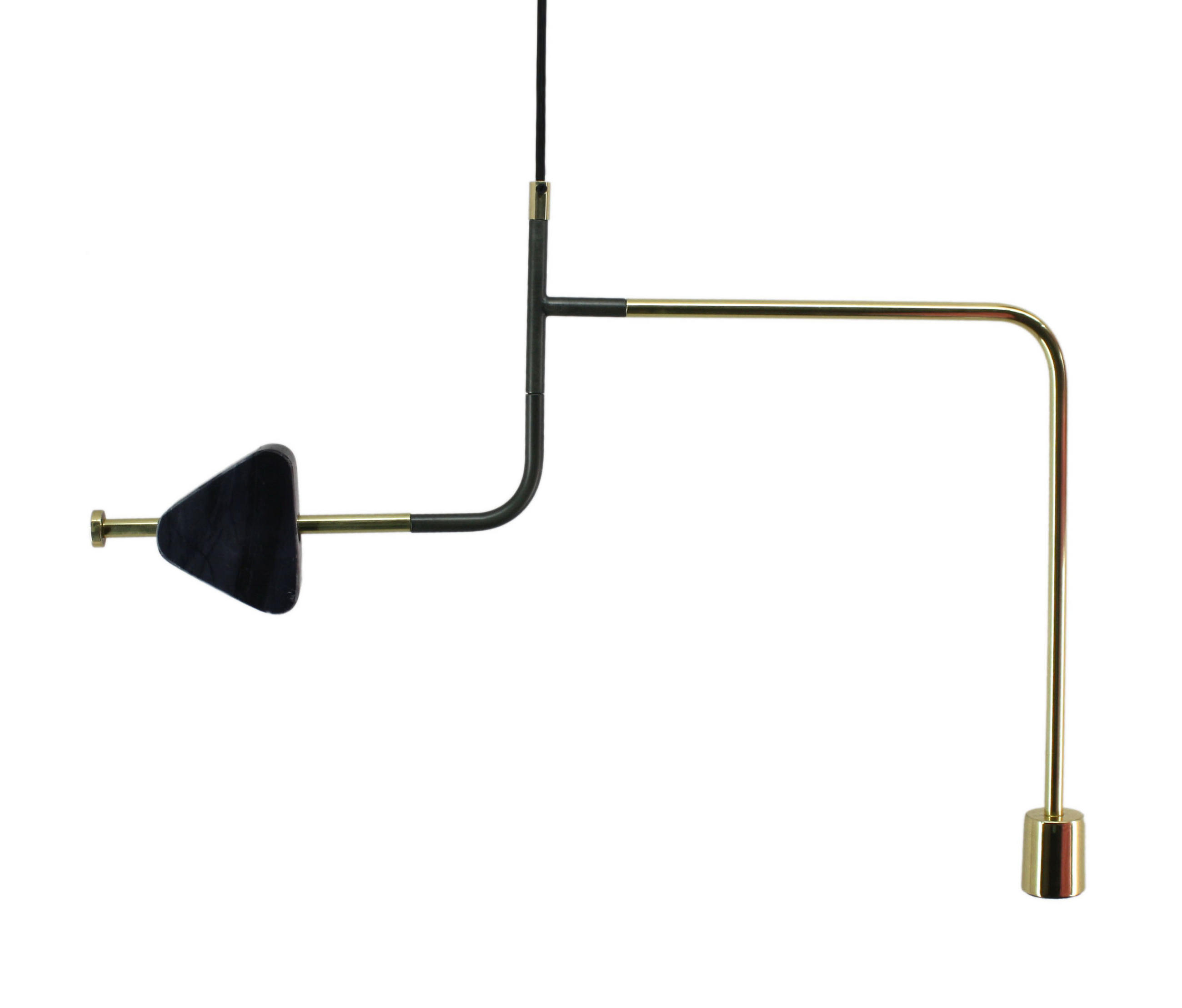 HÄNGELEUCHTE 62/4/47 cm    - Goldfarben/Schwarz, Trend, Stein/Metall (62/4/47cm) - Kayoom