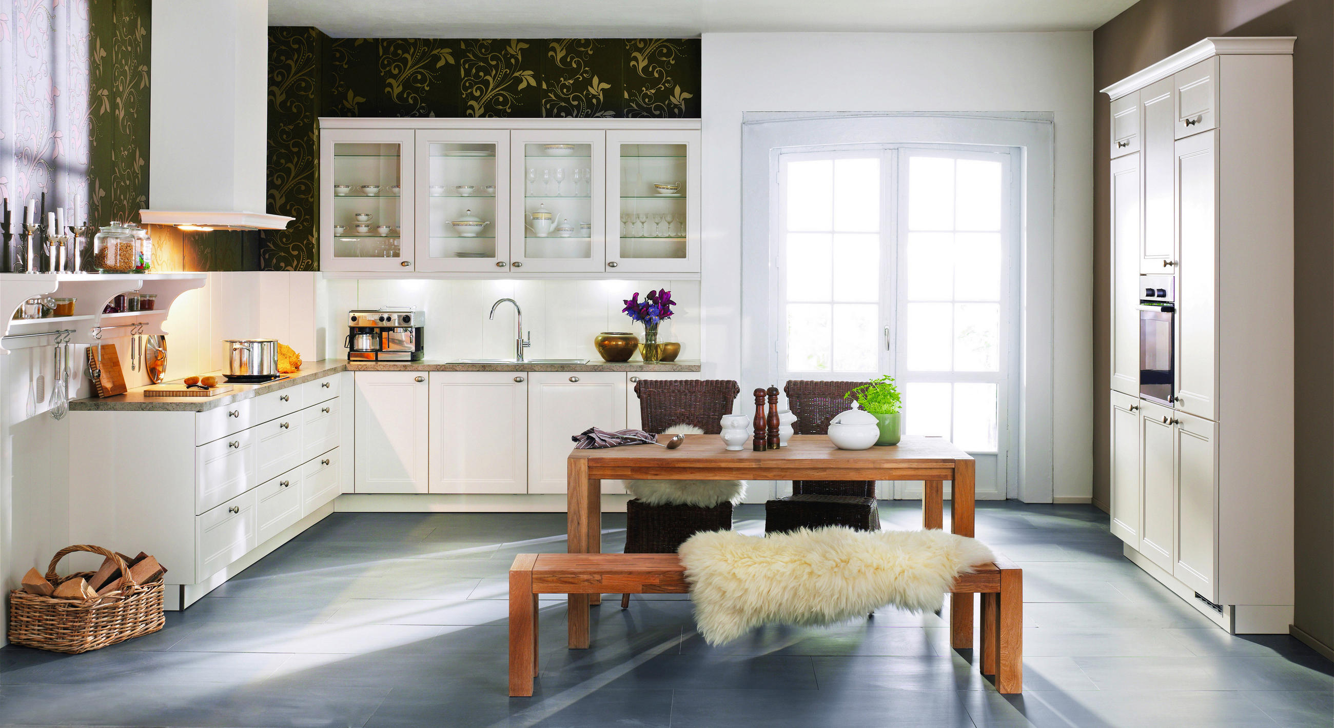 EINBAUKÜCHE WINDSOR LACK  - Greige/Magnolie, Design, Holzwerkstoff/Kunststoff - Nolte Küchen