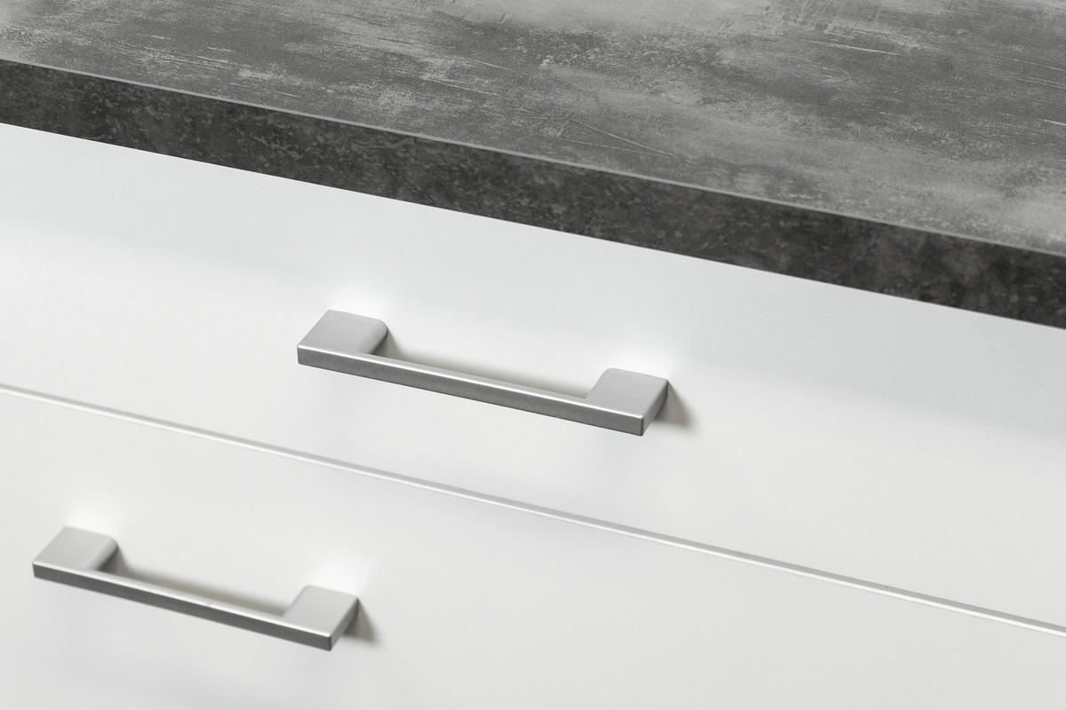ECKKÜCHE 280/170 cm  in Weiß  - Graubraun/Alufarben, MODERN, Holzwerkstoff/Kunststoff (280/170cm) - FlexWell