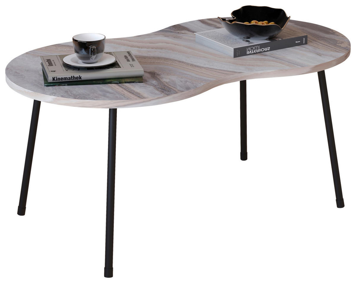 COUCHTISCH in Holzwerkstoff 90/41/42 cm  - Weiss/Schwarz, Design, Holzwerkstoff (90/41/42cm) - MID.YOU