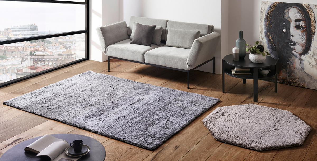KOBEREC S VYSOKÝM VLASEM, 80/150 cm, barvy stříbra - barvy stříbra, Design, textil (80/150cm) - Novel