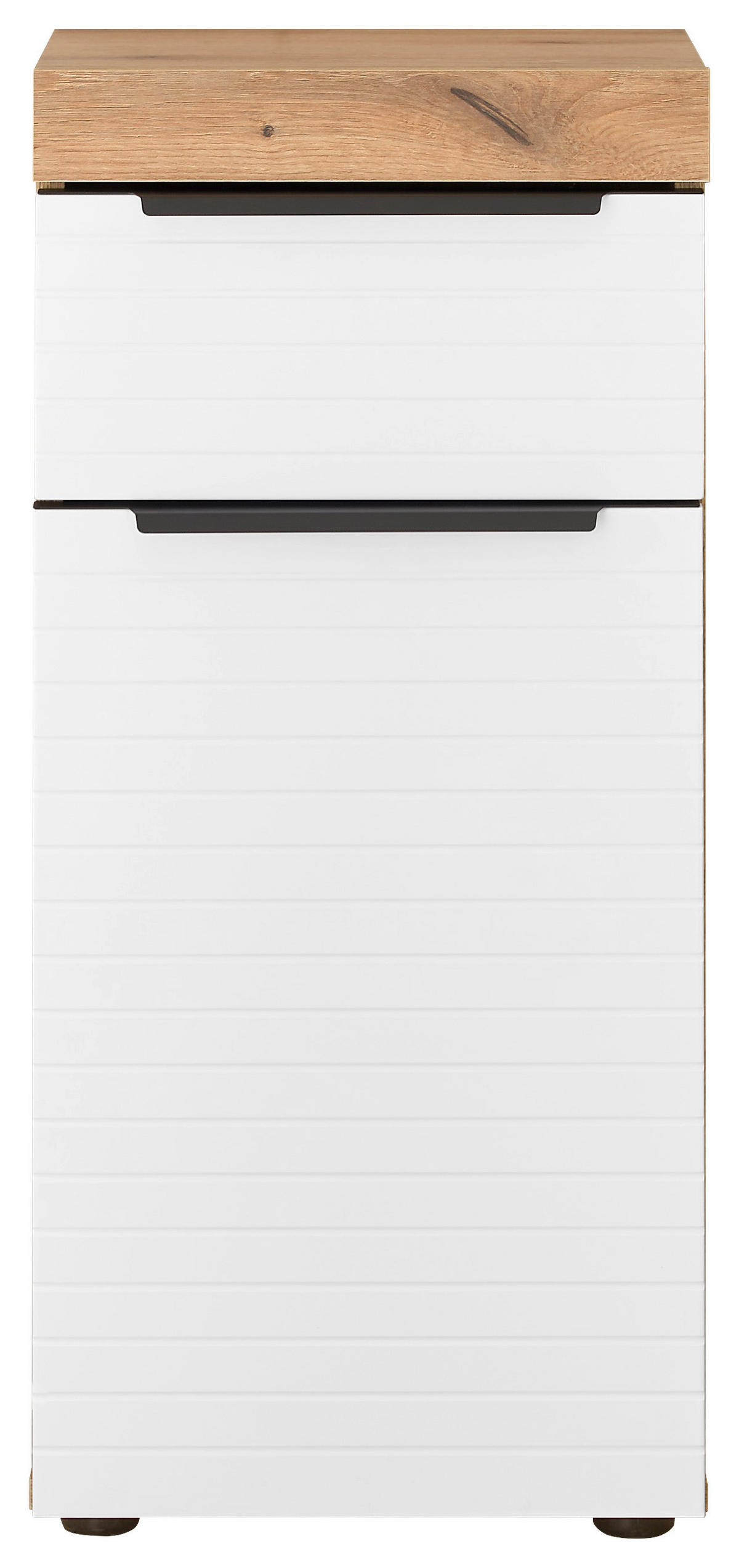 MIDISCHRANK 36/79/31 cm  - Weiss/Eichefarben, Basics, Holzwerkstoff/Kunststoff (36/79/31cm) - MID.YOU