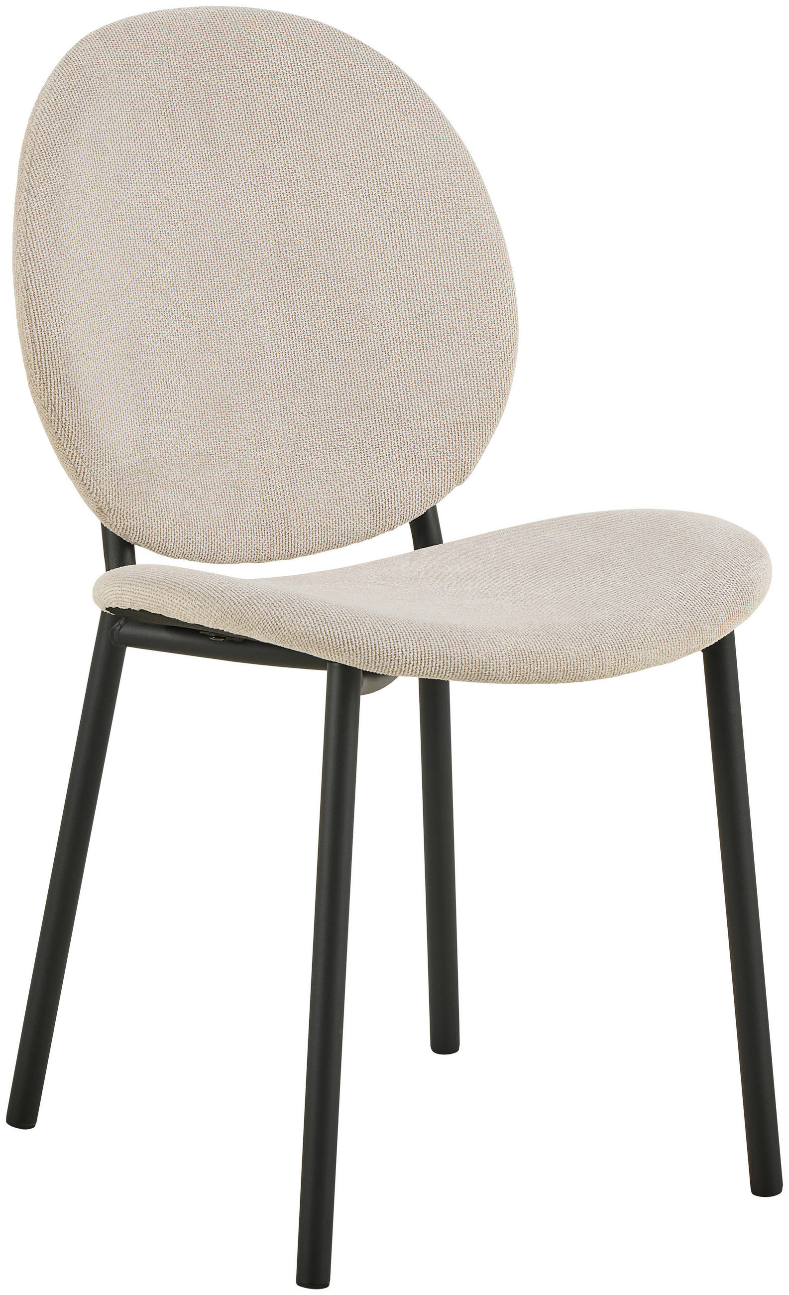 STUHL  in Stahl Struktur Metall, Textil  - Beige/Schwarz, Trend, Textil/Metall (87/57,5/50cm) - MID.YOU