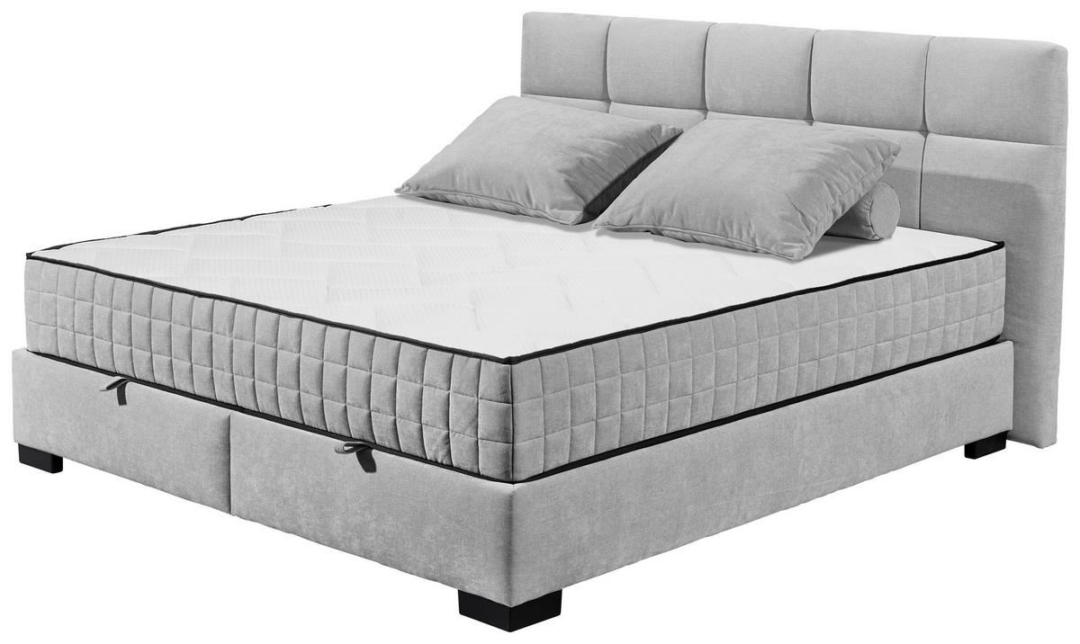 BOXBETT 160/200 cm  in Hellgrau  - Hellgrau/Schwarz, Modern, Holzwerkstoff/Kunststoff (160/200cm) - MID.YOU
