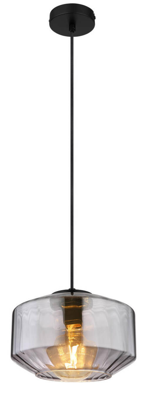 HÄNGLAMPA 24/120 cm  - svart, Design, metall/glas (24/120cm) - Globo