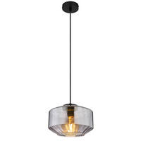 HÄNGLAMPA 24/120 cm  - svart, Design, metall/glas (24/120cm) - Globo