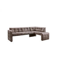 KLUPA KUTNA  smeđa  drvo, tekstil, drvni materijal      - smeđa/crna, Moderno, drvni materijal/drvo (245/157cm) - Livetastic