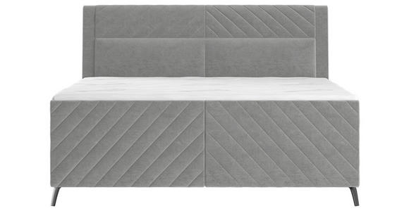 BOXSPRINGBETT 180/200 cm  in Hellgrau  - Hellgrau/Schwarz, Design, Textil/Metall (180/200cm) - Esposa