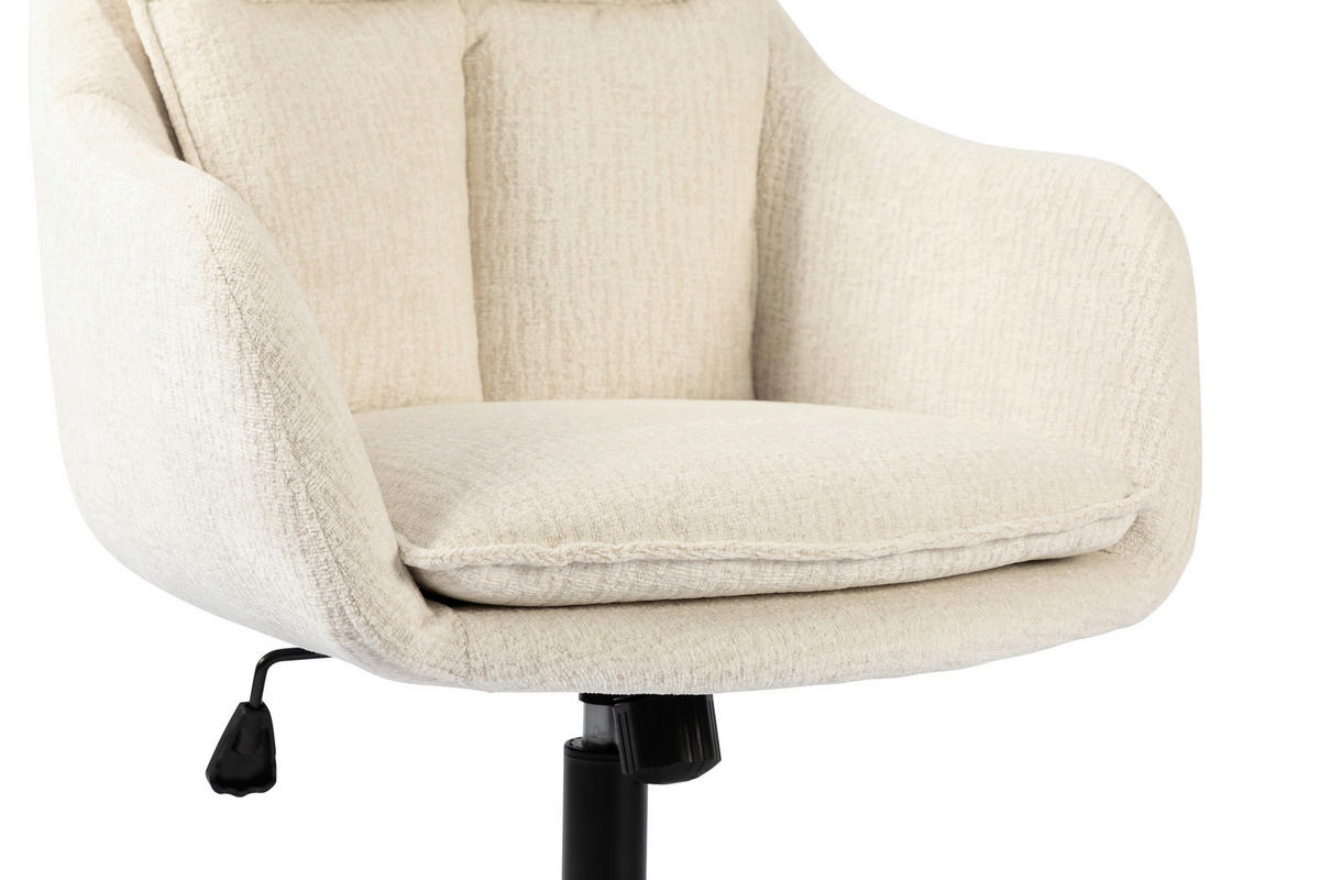 DREHSTUHL Webstoff Schwarz, Beige  - Beige/Schwarz, Modern, Kunststoff/Textil (58/85-93/58cm) - MID.YOU