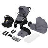 KINDERWAGENSET  No  Grey Stone  - Grau, Basics (93/62/110cm) - Lionelo